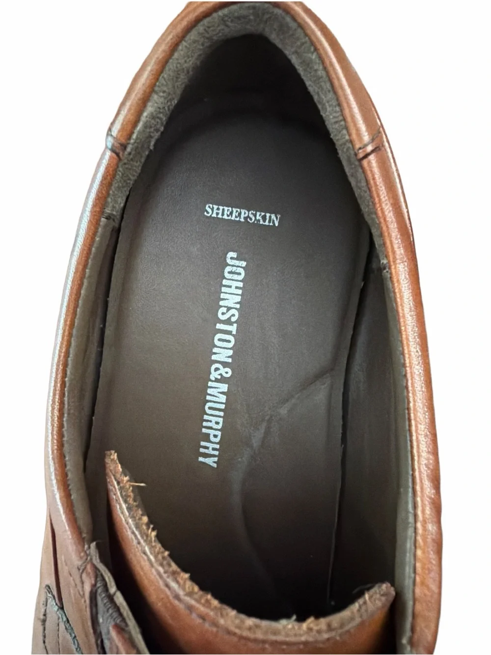 Johnston & Murphy Lancaster Toe Classic Brown Leather Lace-Up Dress Shoe Size 10